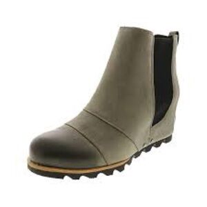 Sorel Lea Wedge Boots Black Quarry Size 10